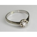 inel solitaire, edwardian. diamant & aur alb 18k. Marea Britanie